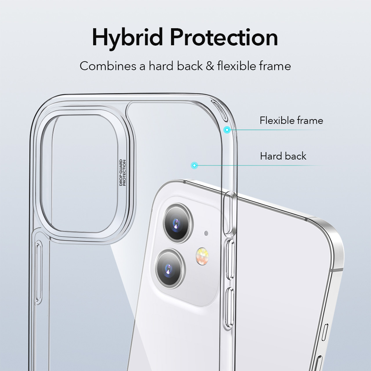 Чехол ESR для iPhone 12 mini Classic Hybrid, Clear bumper+Clear back (3C01201110401)