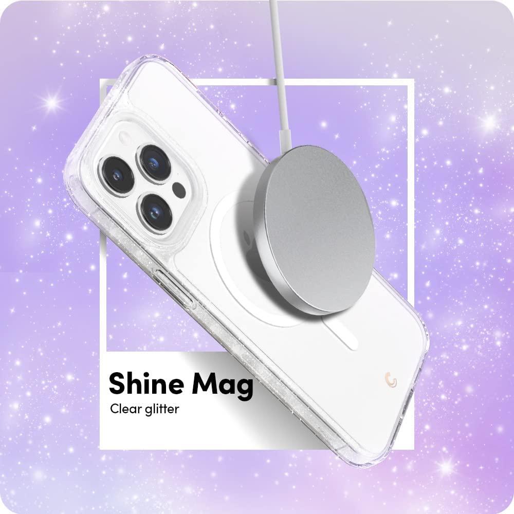 Чохол + Захисне скло (2 шт.) Spigen для iPhone 14 Pro Cyrill Shine MagSafe, Glitter Clear (ACS05020)
