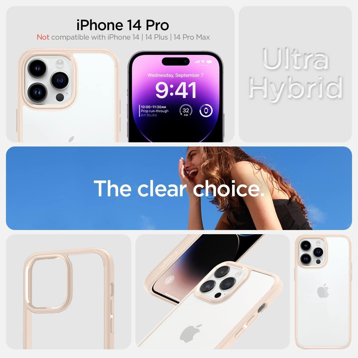 Чохол Spigen для iPhone 14 Pro — Ultra Hybrid, Sand Beige (ACS04963)