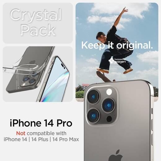 Чохол + Захисне скло від Spigen для iPhone 14 Pro — Crystal Pack (Захисне скло 2 шт.) (ACS04994)