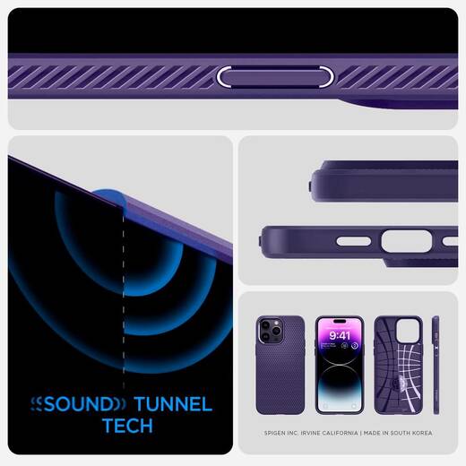 Чохол Spigen для iPhone 14 Pro — Liquid Air, Deep Purple (ACS05578)
