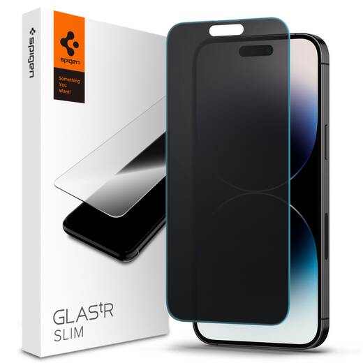 Захисне скло Spigen для iPhone 14 Pro — (Антишпіон) GLAS.tR Slim TM Privacy (AGL05223)