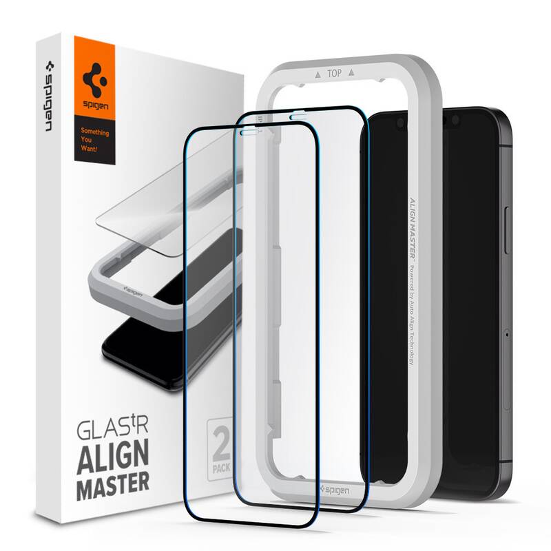 Захисне скло Spigen для iPhone 12 Mini Glas.tR AlignMaster (2 шт.), Black (AGL01812)